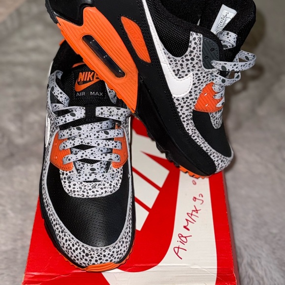 Nike Air Max 90 Safari Black Orange DA5427-001 Men's Size 8 used like new 10/10 - Picture 4 of 9